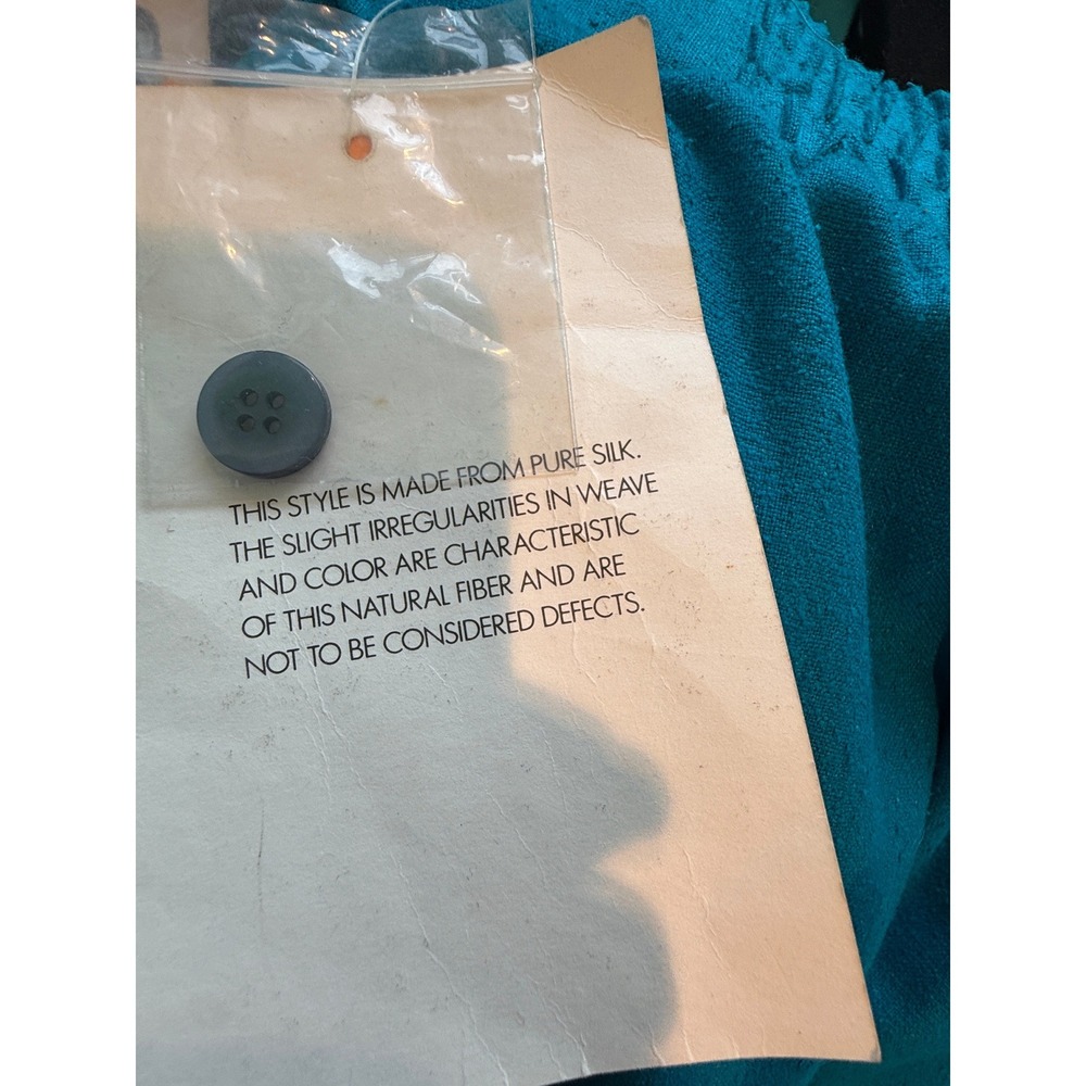 VTG 80s SK & Company Turquoise Pure Silk Pencil Skirt Pockets Size 6 Office Work - Picture 7 of 8